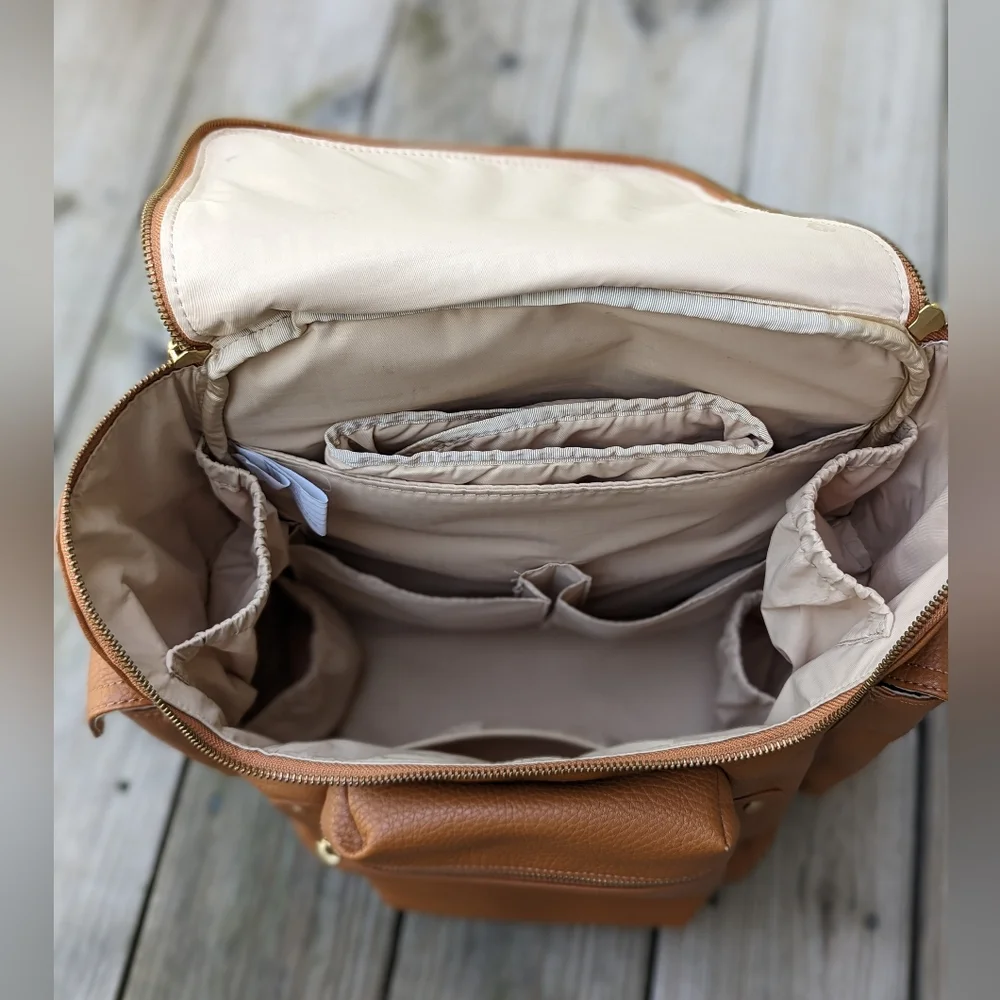 Ju-Ju-Be Brown Leather-l Baby Backpack